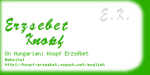 erzsebet knopf business card